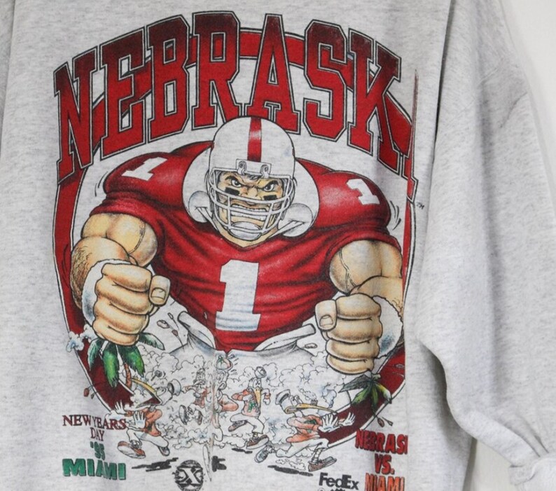 Vintage Style 1995 University of Nebraska Cornhuskers Sweatshirt - Huskers Fans Favorite - Image 2