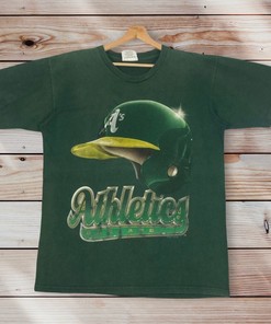 Vintage Style 1997 MLB Oakland Athletics Big Logo Graphic T-Shirt with Hoodie & Sweatshirt Options
