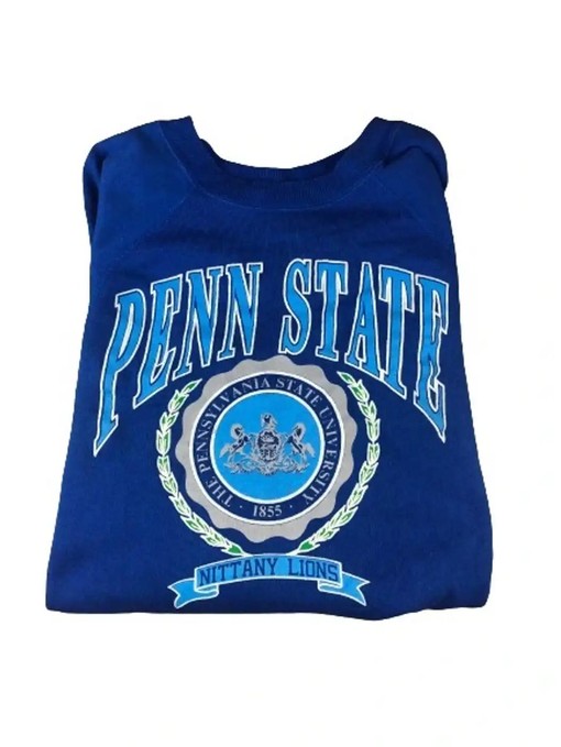 Vintage Style 80s Royal Blue Penn State University T-Shirt Sweatshirt - Show Your Love for American Football - Image 2