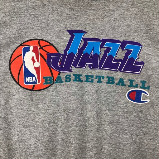Vintage Style 90S Champion Utah Jazz Basketball Crewneck Sweatshirt - Utah Jazz Basketball Sweater Pullover, NBA Fans - Image 2