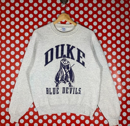 Vintage Style 90S Duke University Blue Devils Sweatshirt Hoodie Shirt with Classic Design