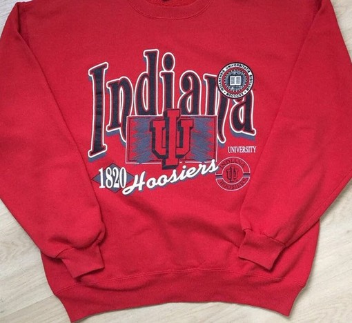 Vintage Style 90S Indiana Hoosiers University Crewneck Sweatshirt for Football Vintage Shirt Lover - Image 2