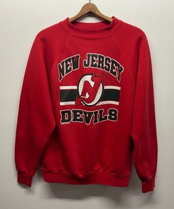 Vintage Style 90S New Jersey Devils Crewneck Sweatshirt and Hoodie for Fans
