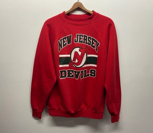 Vintage Style 90S New Jersey Devils Crewneck Sweatshirt and Hoodie for Fans