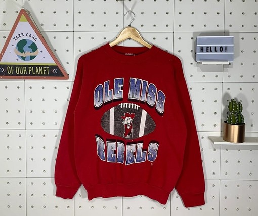 Vintage Style 90S Ole Miss Rebels University Mississippi Sweatshirt, Ideal Gift for Her