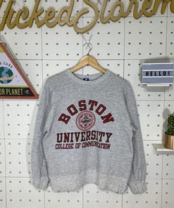 Vintage Style 90s Boston University Champion Sweatshirt, Tee, and Hoodie - Perfect Gift for Boston University Fans