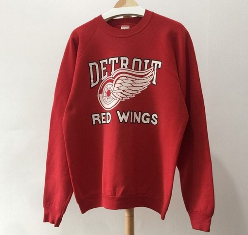 Vintage Style 90s Detroit Red Wings Crewneck Sweatshirt Detroit Red Wings Shirt
