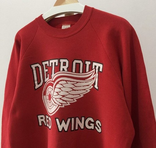 Vintage Style 90s Detroit Red Wings Crewneck Sweatshirt Detroit Red Wings Shirt - Image 2