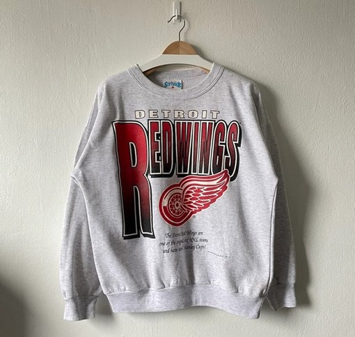 Vintage Style 90s Detroit Red Wings Crewneck Sweatshirt Detroit Red Wings Shirt, Hoodie