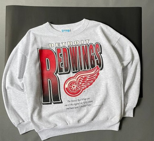 Vintage Style 90s Detroit Red Wings Crewneck Sweatshirt Detroit Red Wings Shirt, Hoodie - Image 2