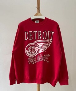 Vintage Style 90s Detroit Red Wings Crewneck Sweatshirt Detroit Red Wings Shirt, Hoodie, Gift for Fans