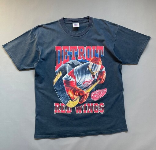 Vintage Style 90s Detroit Red Wings Crewneck T-Shirt Stylish Red Wings Shirt and Hoodie - Image 2