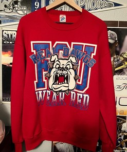 Vintage Style 90s Fresno State Bulldogs Crewneck Sweater Collection with NCAA Sport Shirts Unisex