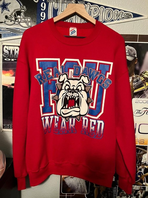 Vintage Style 90s Fresno State Bulldogs Crewneck Sweater Collection with NCAA Sport Shirts Unisex