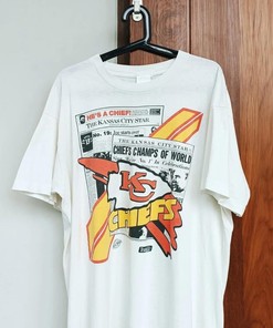 Vintage Style 90s Kansas City Chiefs Front Pages Nursery NCAA Shirts Sweatshirt T-shirt