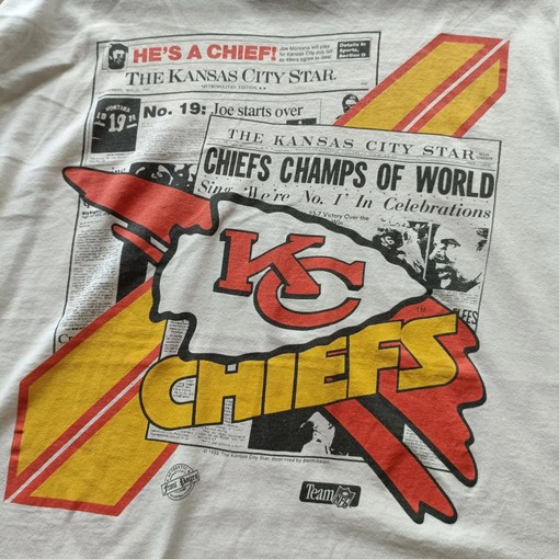Vintage Style 90s Kansas City Chiefs Front Pages Nursery NCAA Shirts Sweatshirt T-shirt - Image 2