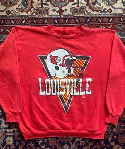 Vintage Style 90s Louisville Cardinals Sweatshirt Hoodie for Football Game Day Tee