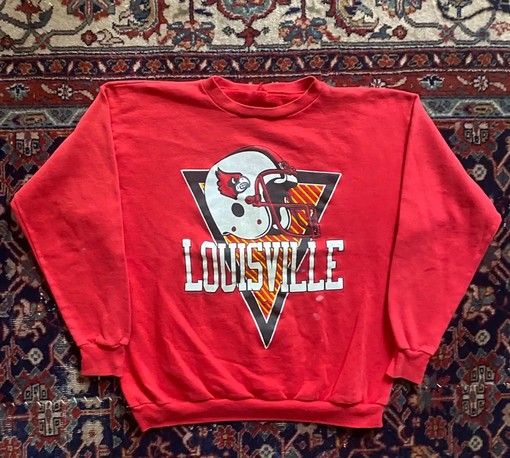 Vintage Style 90s Louisville Cardinals Sweatshirt Hoodie for Football Game Day Tee
