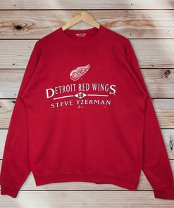 Vintage Style 90s NHL Detroit Red Wings Crew Neck Sweatshirt Sweater Pullover