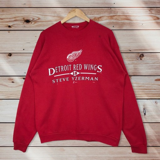 Vintage Style 90s NHL Detroit Red Wings Crew Neck Sweatshirt Sweater Pullover