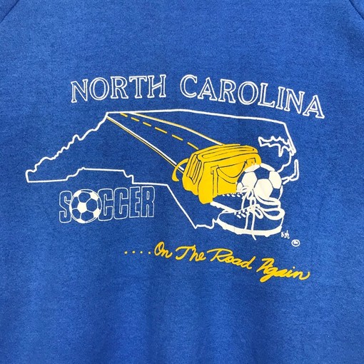 Vintage Style 90s North Carolina Football Crewneck Sweatshirt Printed Big Logo Sweater - Image 2