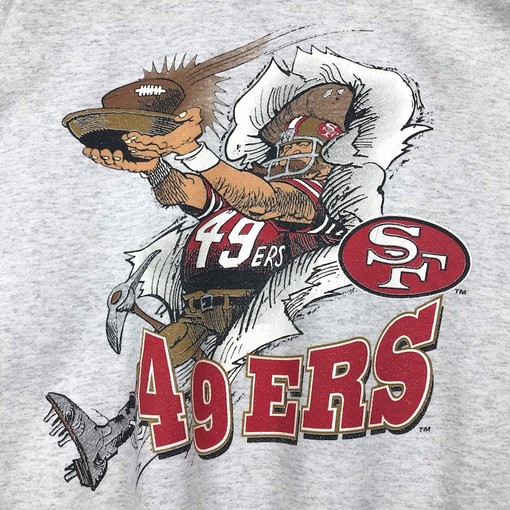 Vintage Style 90s Nutmeg NFL San Francisco 49ers Crewneck Sweatshirt, Mirror, and Pullover - Perfect Gifts for NFL Fans - Image 2