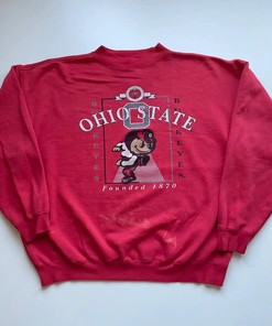 Vintage Style 90s Ohio State Buckeyes NCAA Graphic Sweatshirt & Hoodie with Football Game Day Print
