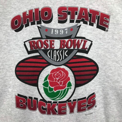 Vintage Style 90s Ohio State Buckeyes Rose Bowl Crewneck Sweatshirt, Pullover Hoodie with Print Gifts - Image 2