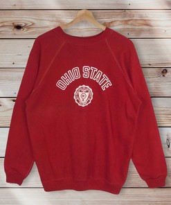 Vintage Style 90s Ohio State University Crew Neck Sweatshirt Sweater Pullover, Hoodie with NCAA Print
