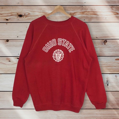 Vintage Style 90s Ohio State University Crew Neck Sweatshirt Sweater Pullover, Hoodie with NCAA Print