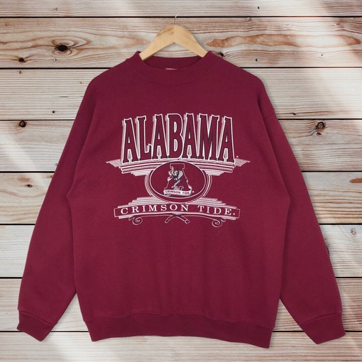 Vintage Style 90s University of Alabama Crewneck Sweatshirt, Alabama University Crimson Tide Sweater Pullover, Hoodie