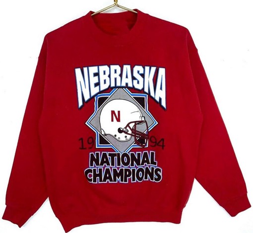 Vintage Style 90s University of Nebraska Cornhuskers National Champs Crewneck Sweatshirt - Classic NCAA Fans Edition
