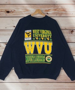 Vintage Style 90s West Virginia Mountaineers Crewneck Sweatshirt, West Virginia University Sweater Pullover for Fans