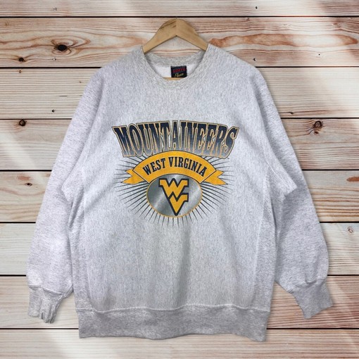 Vintage Style 90s West Virginia Mountaineers Crewneck Sweatshirt, West Virginia University Sweater for Fans