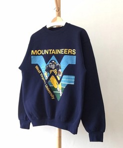Vintage Style 90s West Virginia University Crewneck Sweatshirt, Vintage Style 90s Shirt, Mountainees Sweater for Fans