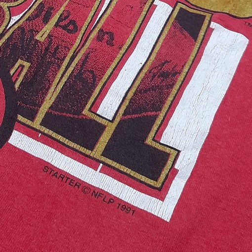 Vintage Style Big Spell Out NFL 90s San Francisco 49ers Starter Sweatshirt T-shirt for Fans - Image 2