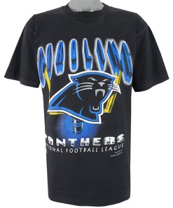 Vintage Style Carolina Panthers Spell-Out T-Shirt - Hoodie Sweatshirt, Reprinted Full Size Gifts for Fans, NCAA Shirts