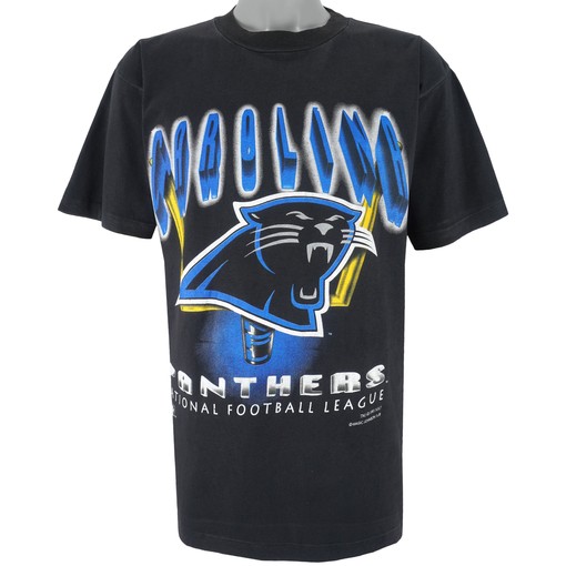 Vintage Style Carolina Panthers Spell-Out T-Shirt - Hoodie Sweatshirt, Reprinted Full Size Gifts for Fans, NCAA Shirts