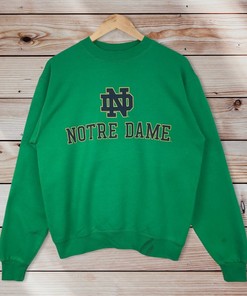 Vintage Style Champion University of Notre Dame Crewneck Sweatshirt, Fighting Irish Sweater Pullover