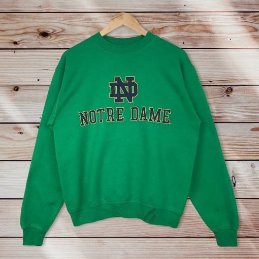 Vintage Style Champion University of Notre Dame Crewneck Sweatshirt, Fighting Irish Sweater Pullover