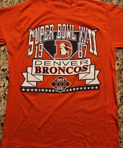 Vintage Style Denver Broncos 1987 Superbowl XXII Single Stitch State University Shirt Sweatshirt T-shirt