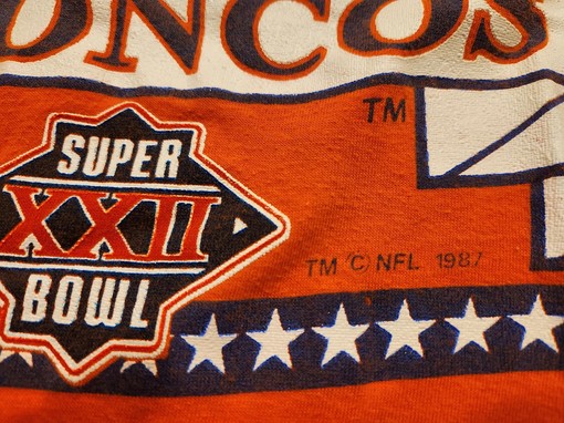 Vintage Style Denver Broncos 1987 Superbowl XXII Single Stitch State University Shirt Sweatshirt T-shirt - Image 2