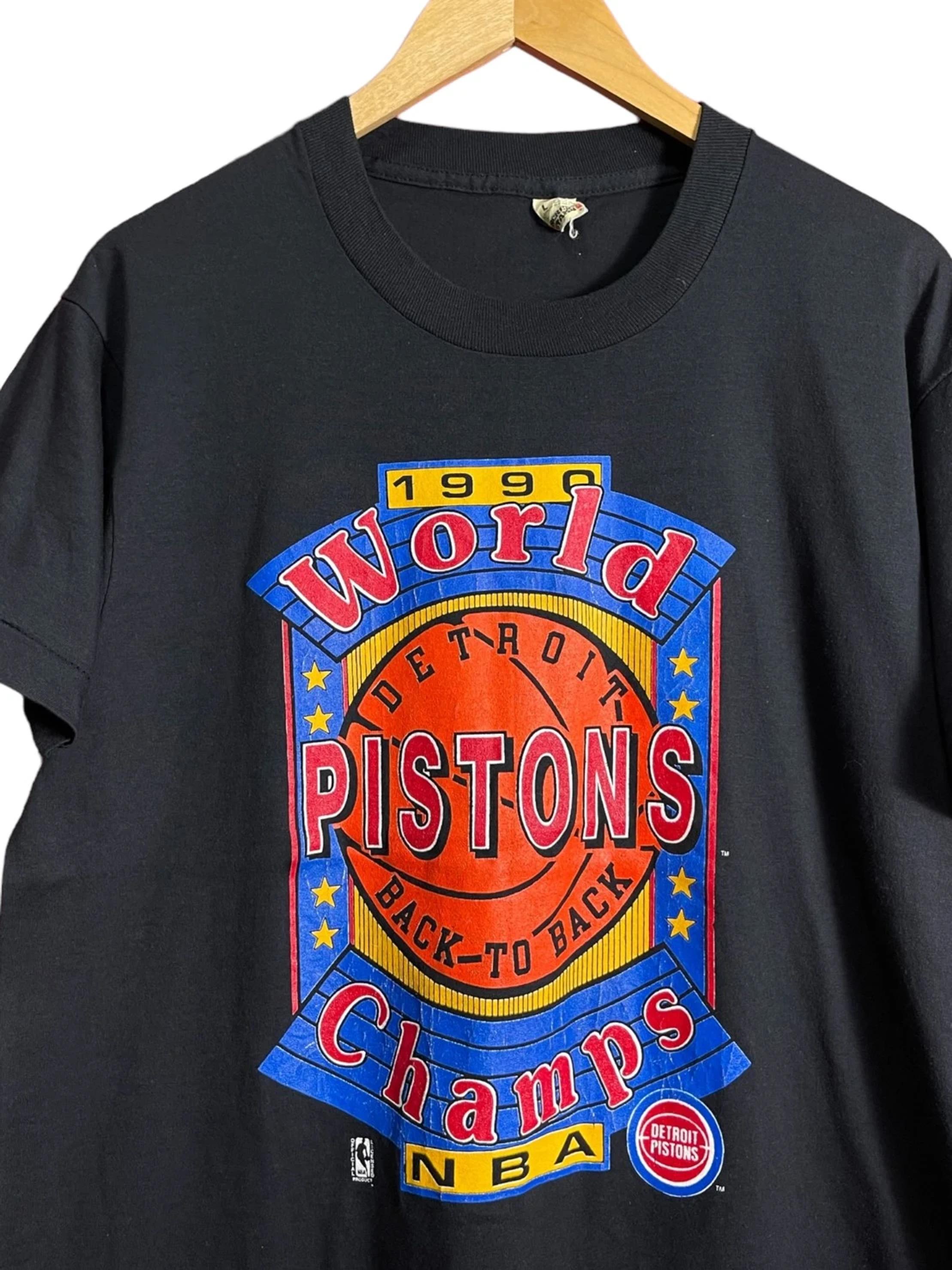 Vintage Style Detroit Pistons 1990 NBA World Champions American University Sweatshirt for NCAA - Image 2
