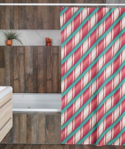 Vintage Style Festive Christmas Shower Curtain, Retro Bathroom Decoration