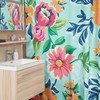 Vintage Style Floral Shower Curtain, Retro Flower Bathroom Accessory