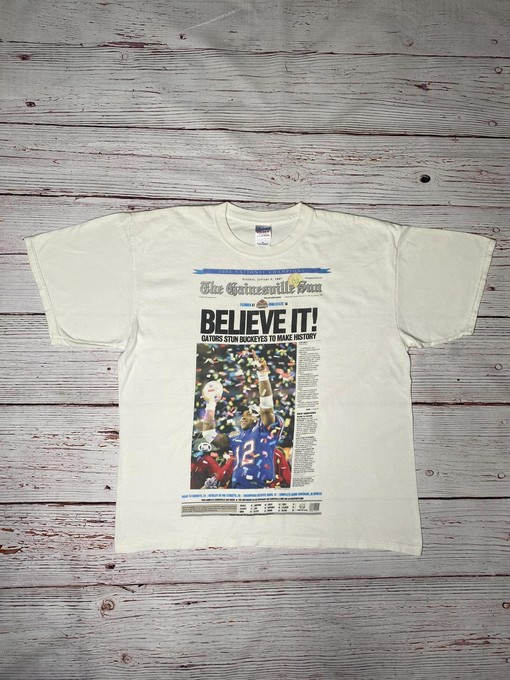 Vintage Style Florida Gators National Champion 2005 Newspaper Sweatshirt - Gifts for Fans of NCAA Shirts