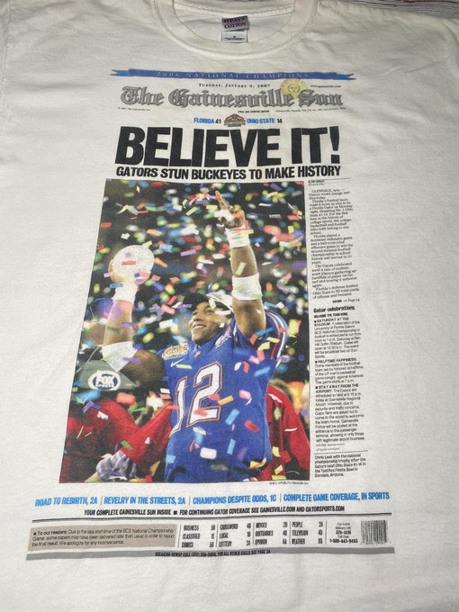 Vintage Style Florida Gators National Champion 2005 Newspaper Sweatshirt - Gifts for Fans of NCAA Shirts - Image 2