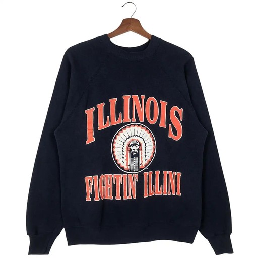 Vintage Style Illinois Fighting Illini Football T-Shirt Sweatshirt Hoodie with American Football Theme