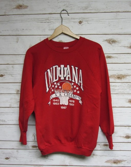 Vintage Style Indiana University Hoosiers Basketball Champions Sweatshirt with Unisex Style for Fans