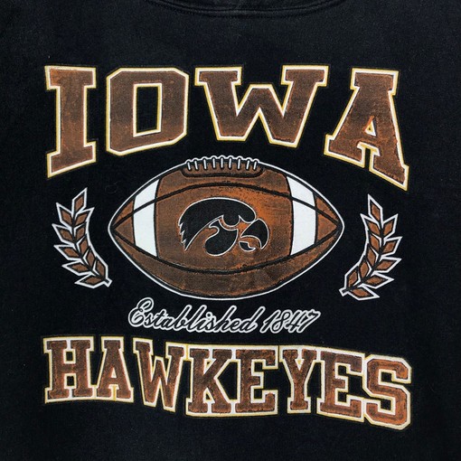 Vintage Style Iowa State University Hawkeyes Pullover Hoodie Printed Spell Out Logo Iowa Hawkeyes Sweater Pullover - Image 2